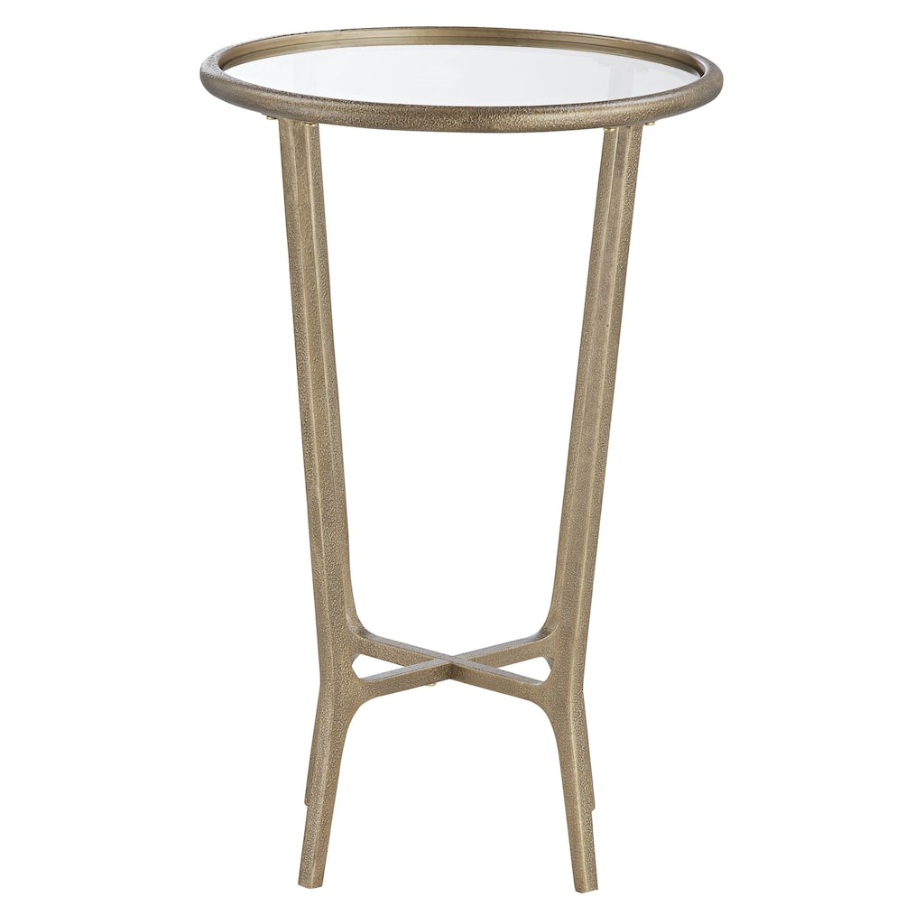 Danielle Metal End Table, Antiqued Gold