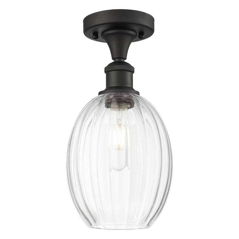 Innovations Lighting 516-1C-12-7 Preston Semi-Flush Preston 7" Wide - Oil Rubbed Bronze / Clear