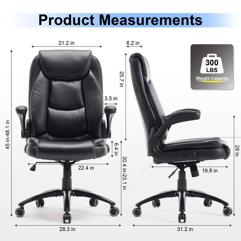 High-Back Executive Office Chair Wide Reclining Seat