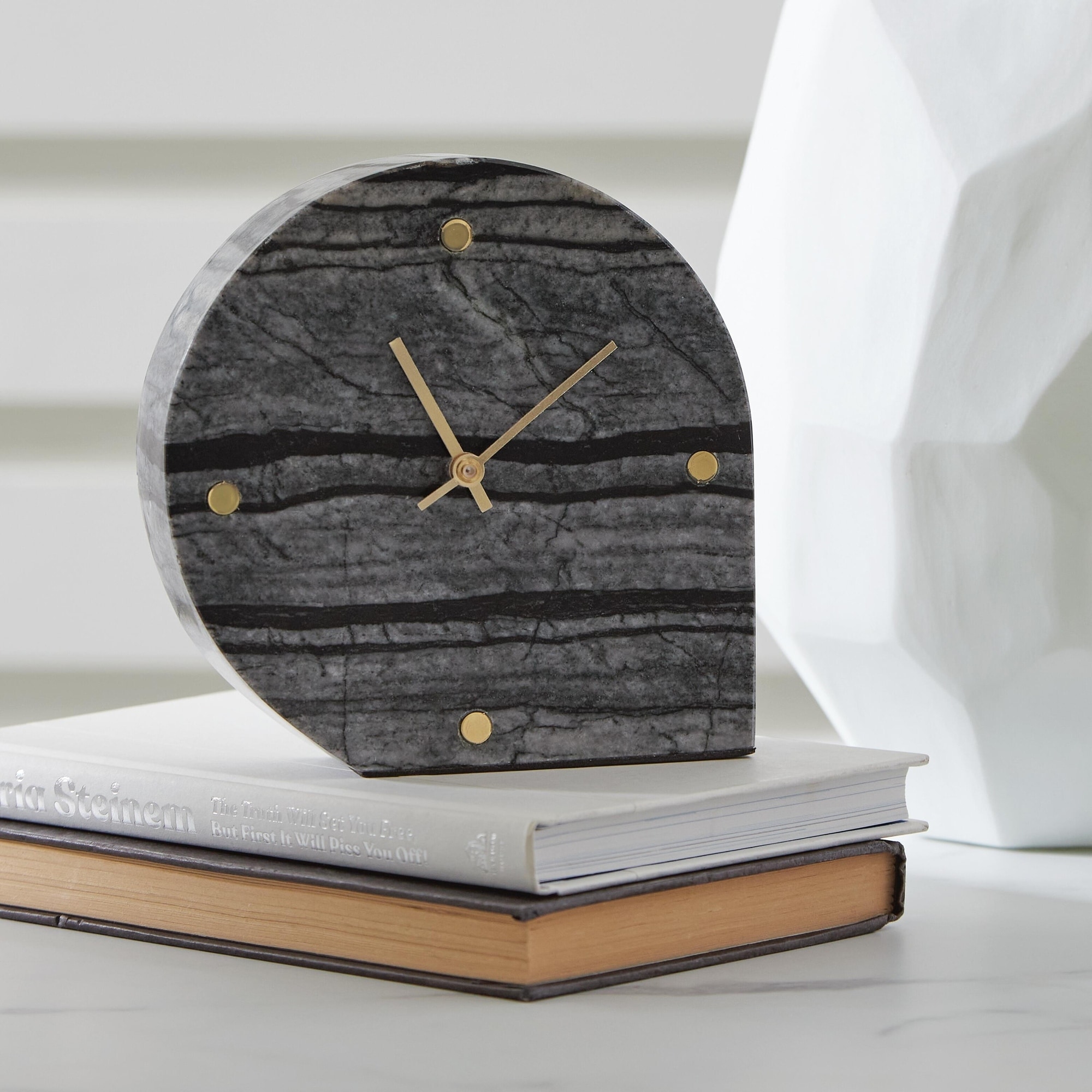Signature Design by Ashley Janmour Black Table Clock (Set of 2) - 5.88" W x 1.63" D x 6" H