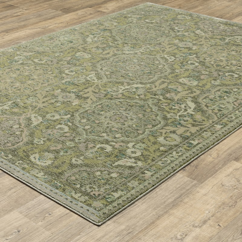 Style Haven Adalynn Vintage Medallions Green/Gold Area Rug