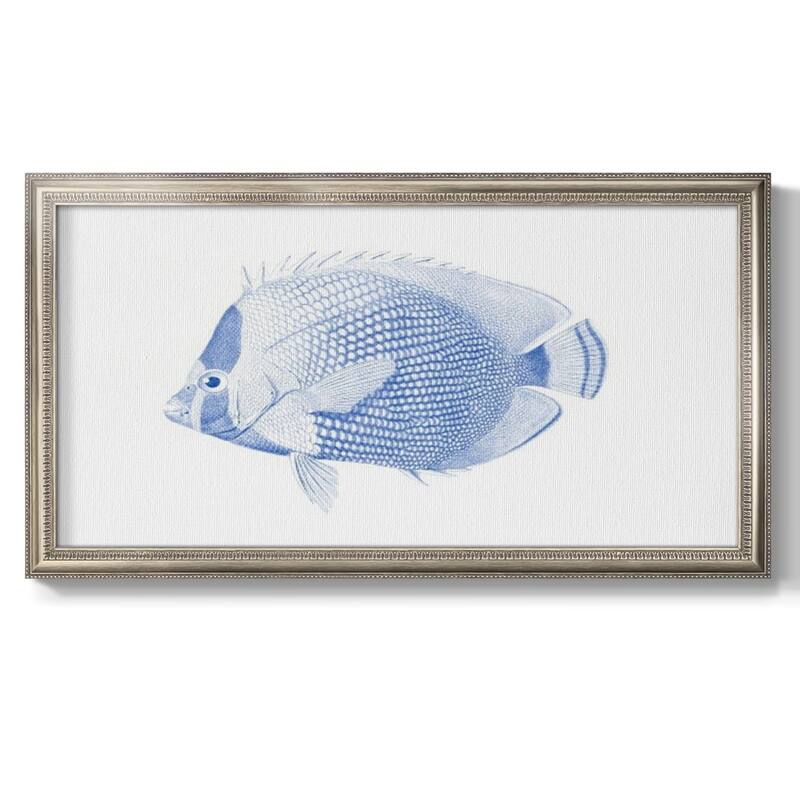 Blue & White Tropical Fish VI Premium Framed Canvas- Ready to Hang