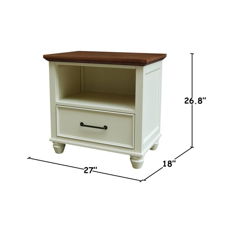 International Concepts Solid Wood 1-Drawer Nightstand