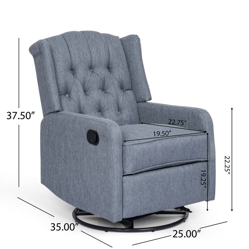 Mohaven Contemporary Tufted Wingback Swivel Recliner by Christopher Knight Home