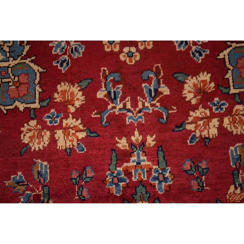 Yazd Antique Persian Area Rug Hand-Knotted Wool Carpet - 6'6" x 10'1"
