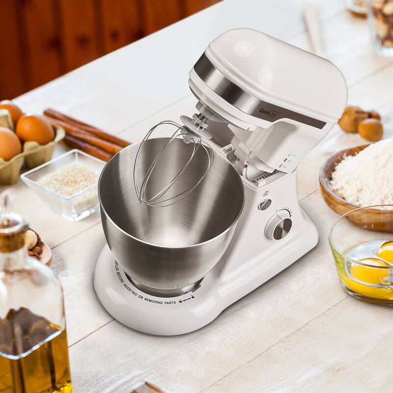 Geek Chef Electric Stand Mixer, 4.8QT 12 Speeds Tilt-head Food Mixer with Dough Hook, Rotary Knob for Home Kitchen Use