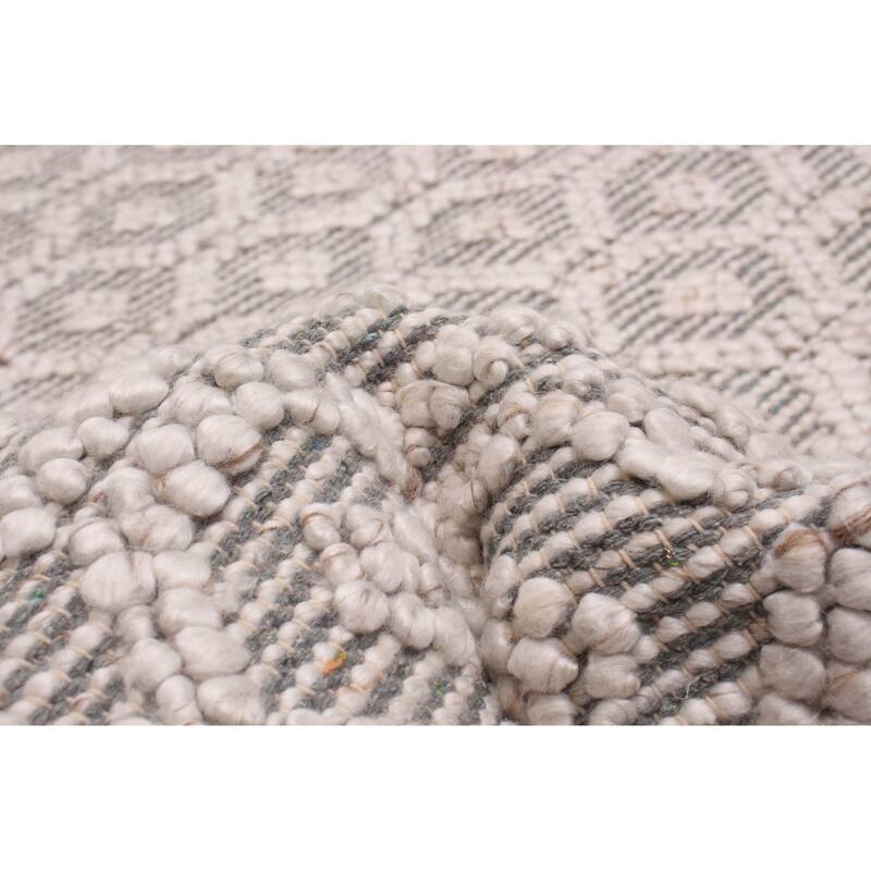 ECARPETGALLERY Braid weave Sienna Ivory Wool Rug - 6'5 x 9'5