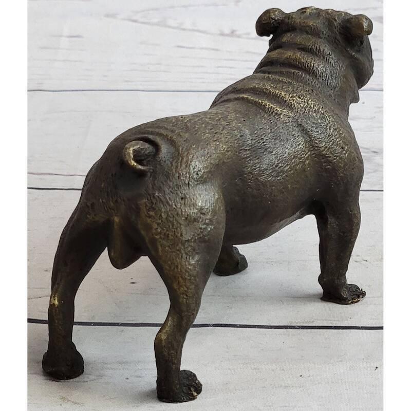 English Imitative BullImitative dog Miniature Bronze Statue Sculpture Figure Figurine Original Art 3 Inches X 6 Inches
