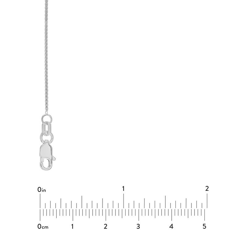 Curata 14k White Gold 0.85mm Round Wheat Chain Necklace (Lobster)