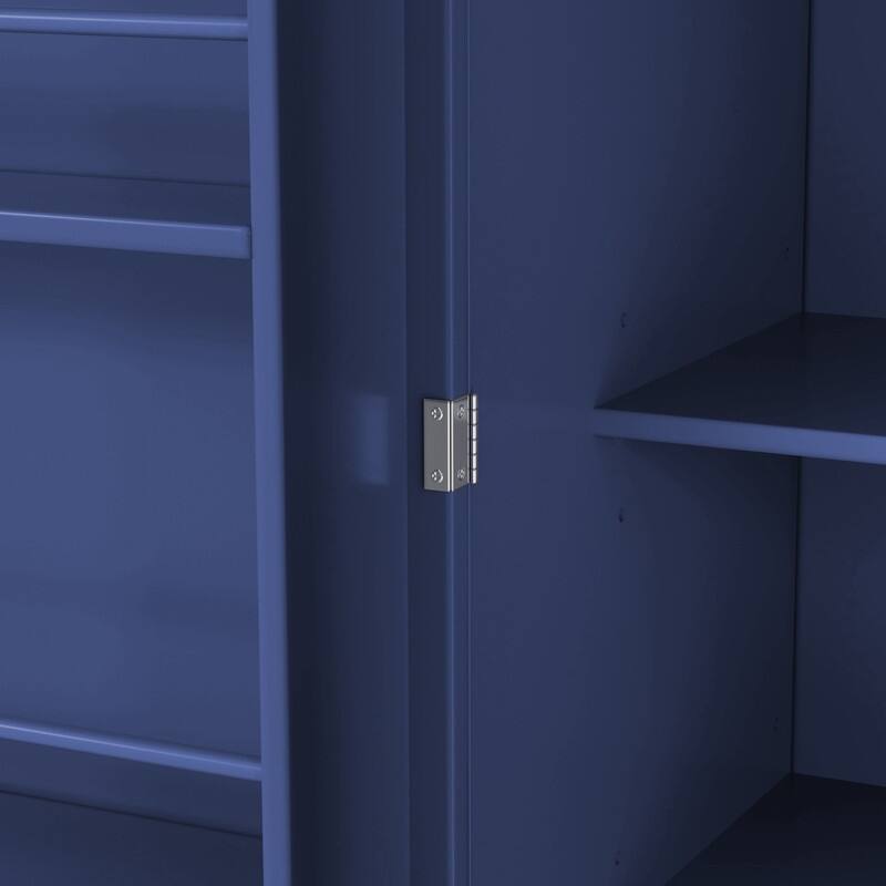 Farmhouse 77" Kitchen Pantry Storage Cabinet with Adjustable Shelves and Multiple Door Shelves