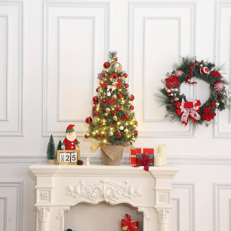 3 Ft Tabletop Prelit Snow Flocked Christmas Tree