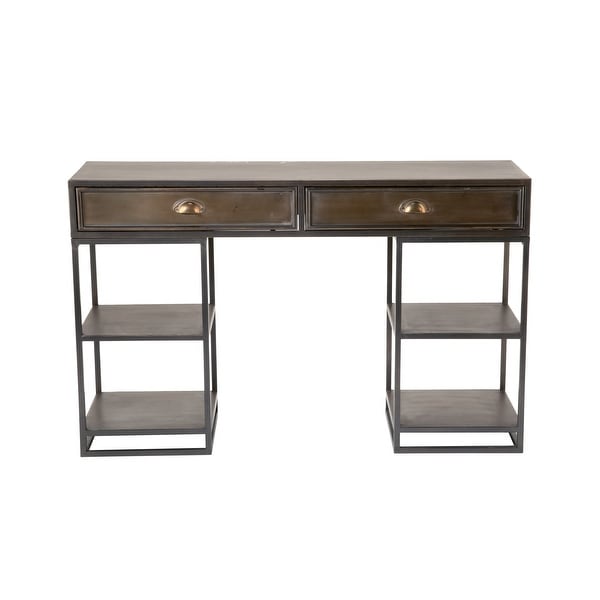 Metal Desk with Shelves. Opens flyout.