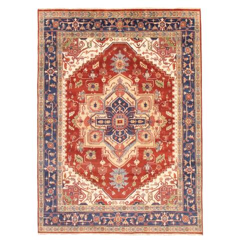 ECARPETGALLERY Hand-knotted Serapi Heritage Red Wool Rug - 8'9 x 11'11