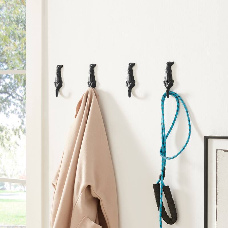 4 Piece Dog Wagging Tail Decorative Wall Hook Set