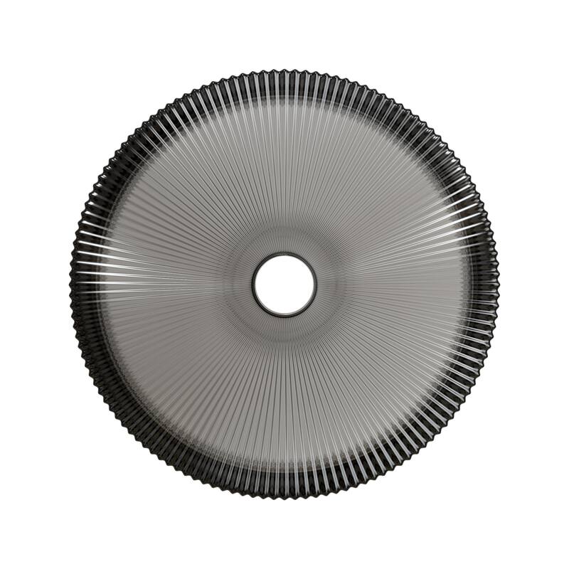 14" Bathroom Round Crystal Glass Sink without Faucet