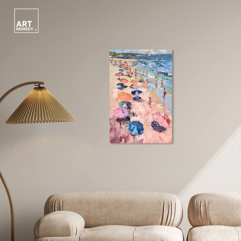 Art Remedy Beach Side Joys Gallery Wrapped Colorful Coastal 1 Piece Canvas Wall Art