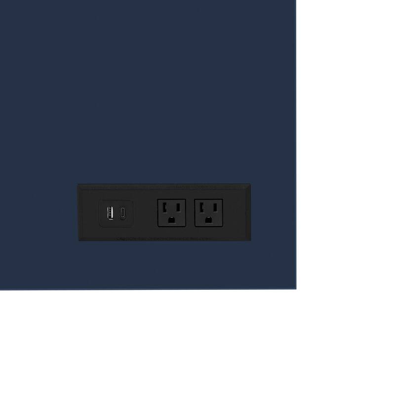 Sideboard Buffet with Power Outlets and USB Ports, 4 Door Sideboard with Adjustable Shelves and 3 Open Storage Cubbies