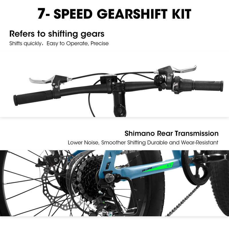 20 Inch Fat Tire Mountain Bike with Dual Disc, High Carbon Steel Shock Absorbing Frame for Mountain and City