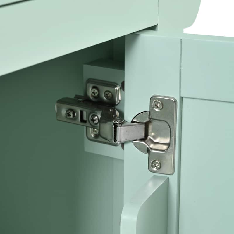 Kitchen Cart with Rubber wood Drop-Leaf Countertop