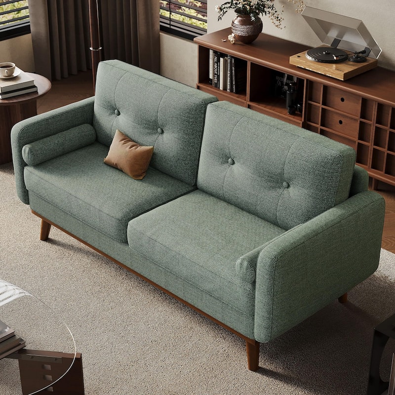 65" Loveseat Sofa, Mid Century Modern Couch Comfy Love Seat Couches for Living Room