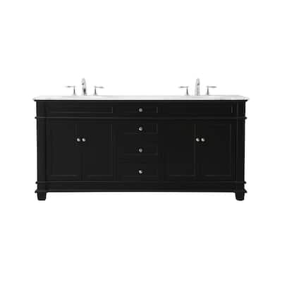 Elegant Lighting VF50072D Wesley 72" Free Standing Double Basin Vanity