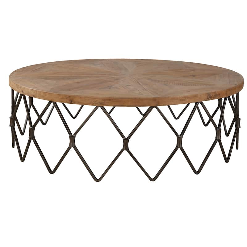 Uttermost Chain Reaction Wooden Coffee Table - 54"W x 17"H x 54"D