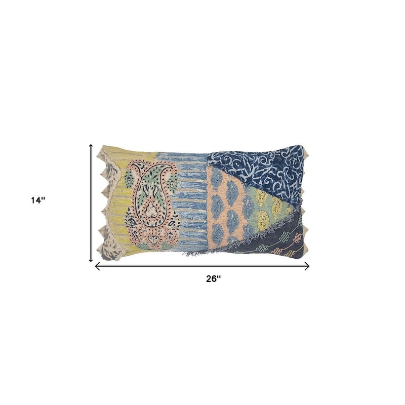 HomeRoots 14" X 26" Cotton Throw Pillow