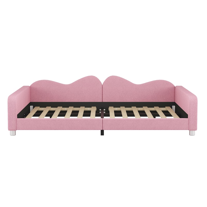 Upholstered Daybed, Sherpa Fabric Sofabed
