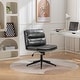 preview thumbnail 30 of 36, Armless Criss Cross Office Desk Chair, Vanity Chair with Wheels and Thickened Cushion, Ergonomic Adjustable Swivel Task Chair