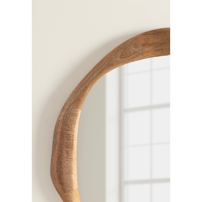 Kate and Laurel Hera Round Mirror Wood - 26x26