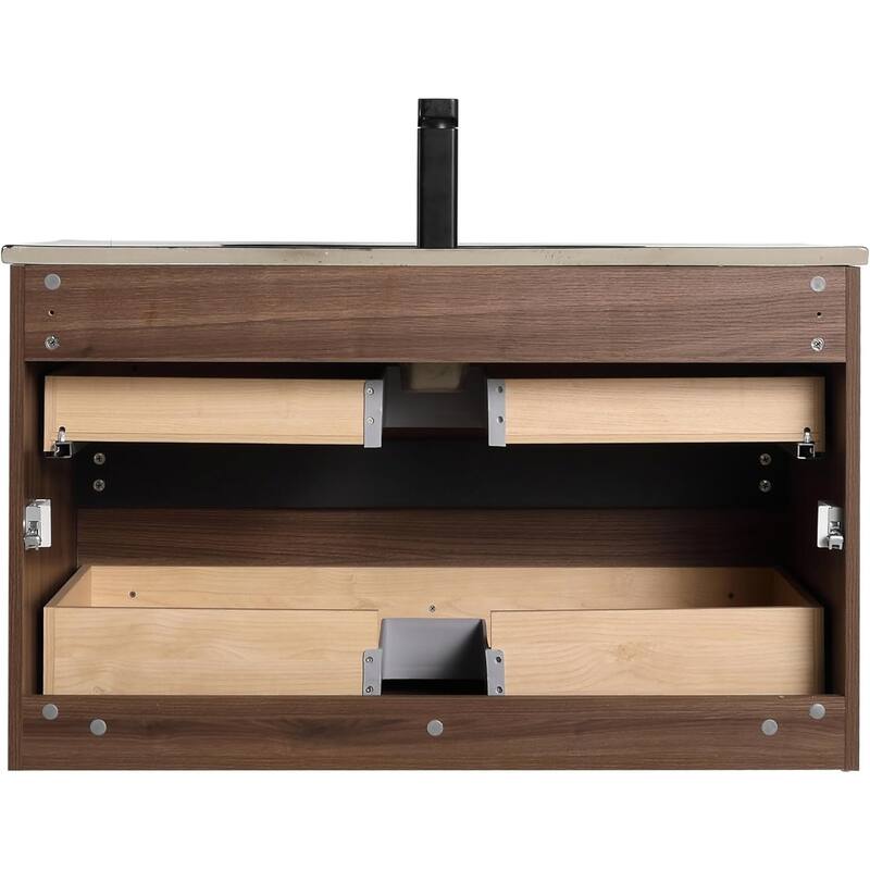 Blossom Annecy 36" Floating Bathroom Vanity with Black Ceramic Sink