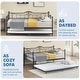 preview thumbnail 8 of 24, Heavy Duty Metal Daybed With Trundle Platform Sofa Bed for Bedroom