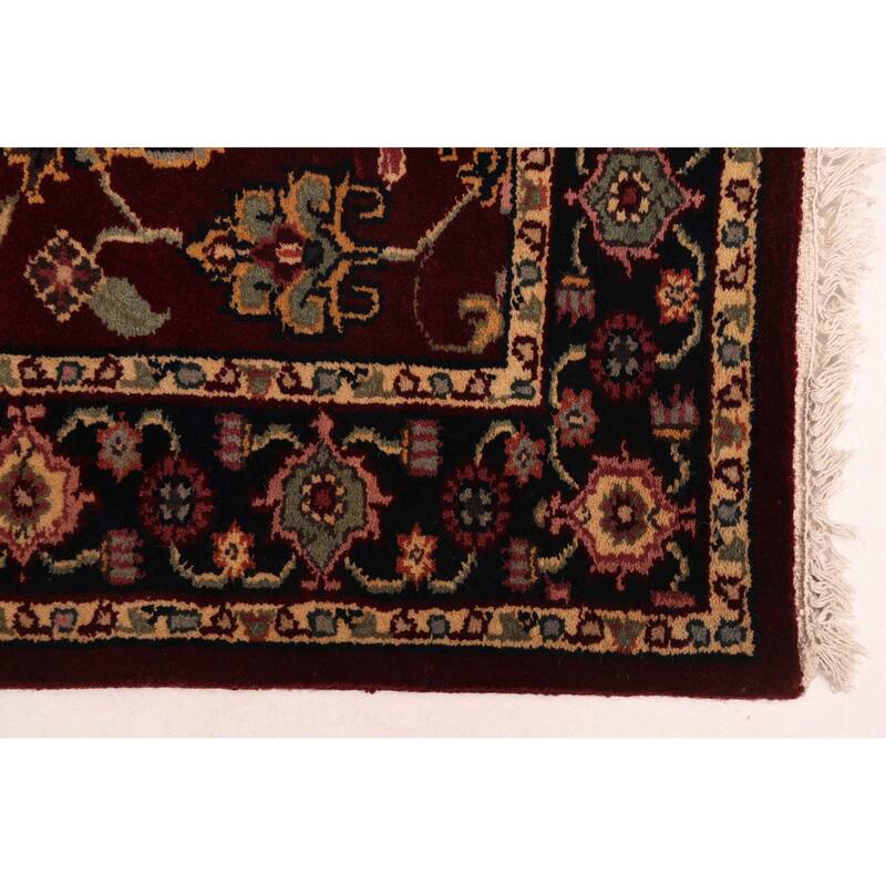 ECARPETGALLERY Hand-knotted Finest Agra Jaipur Dark Red Wool Rug - 2'7 x 9'10