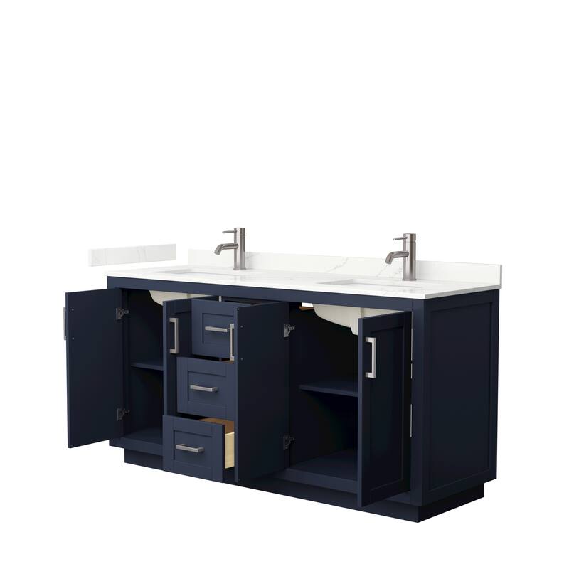 Miranda 66-inch Double Vanity, Quartz Top