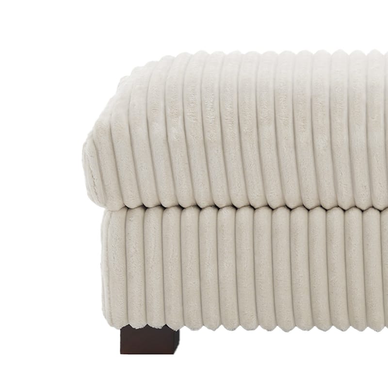Modern Interior Rectangle Faux Fur Ottoman