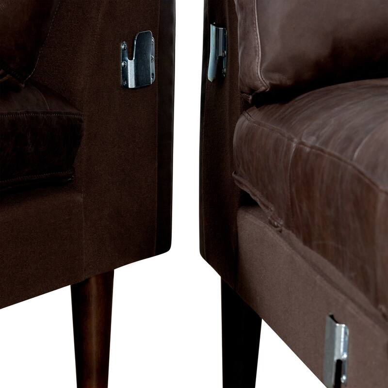 Poly & Bark Napa 104.5" Left Sectional Sofa - Full Grain Genuine Italian Leather