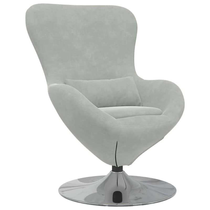 vidaXL Egg Chair Black/ Dark/Light Grey Velvet - 24.8 x 28.7 x 35.4
