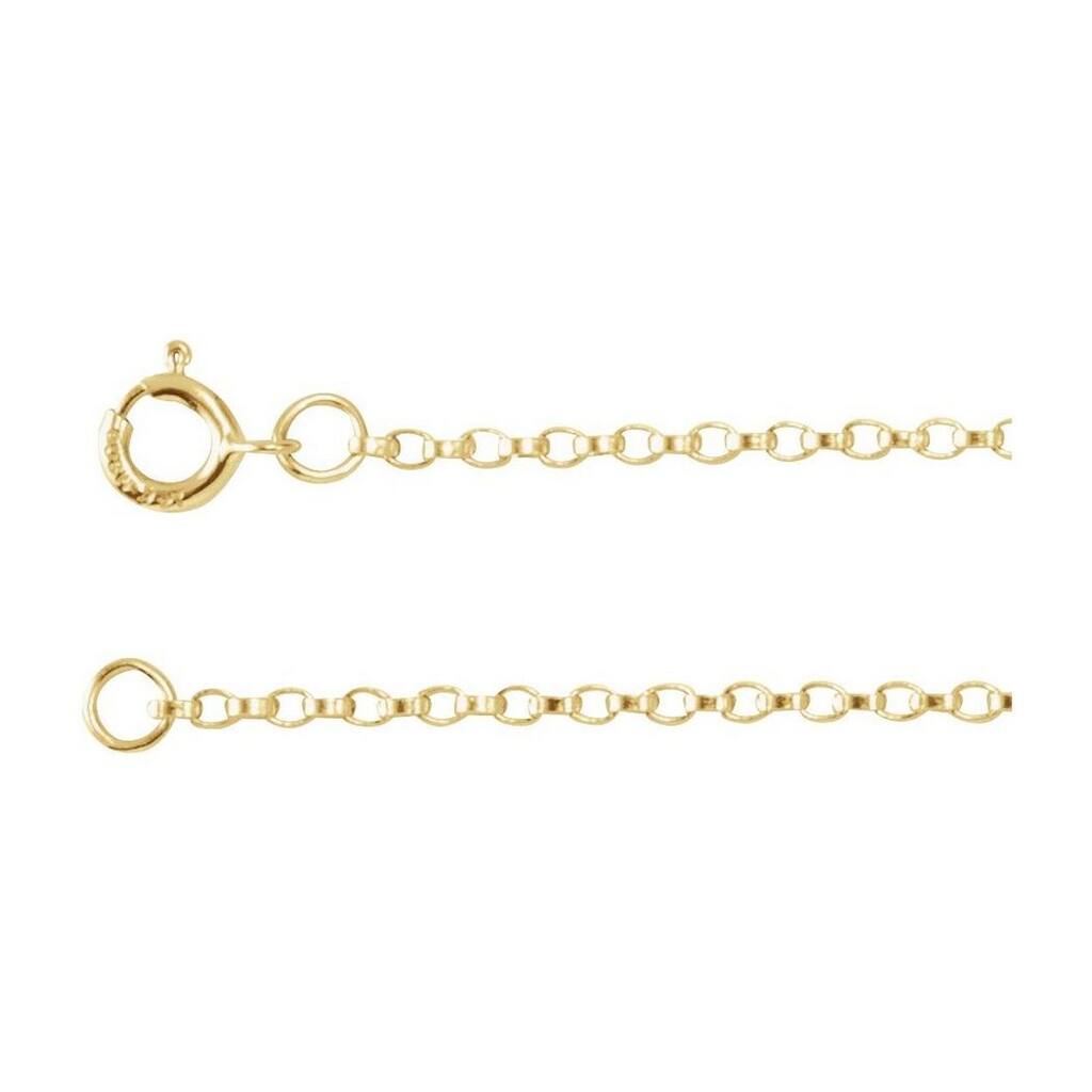 Curata 14k Yellow Gold 1.1mm Rolo Chain Necklace (Spring-ring)