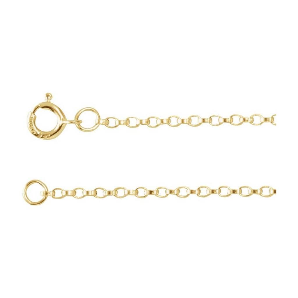 Curata 14k Yellow Gold 7" 1.1mm Rolo 7 Inch Chain Bracelet
