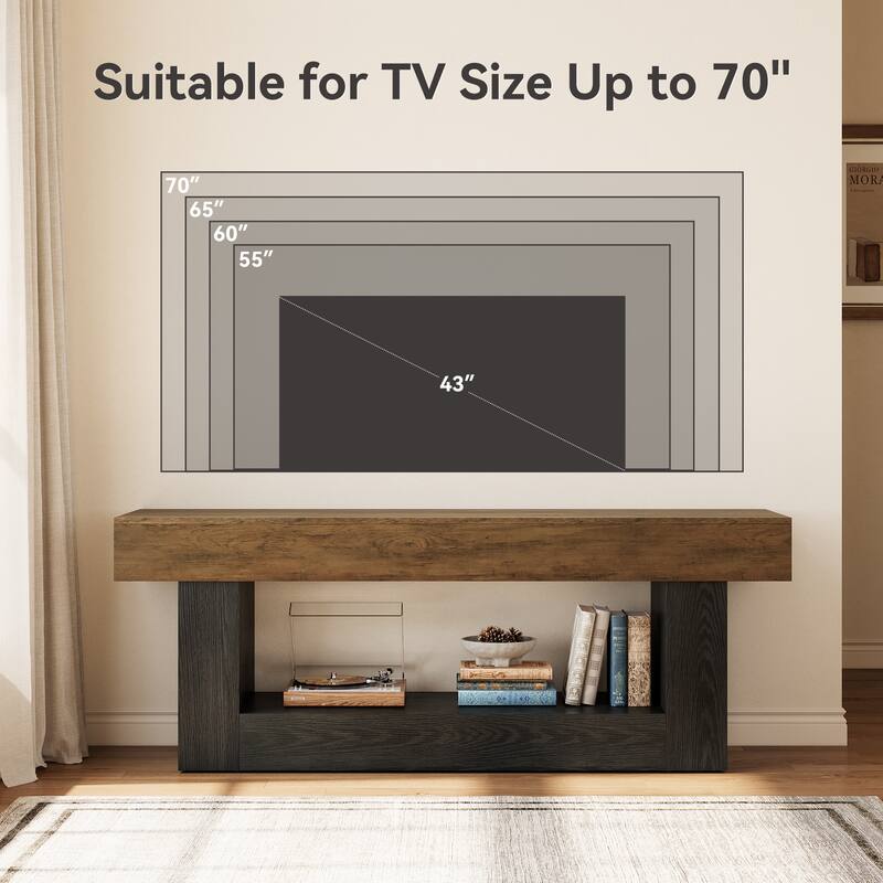 63 Inches Long TV Stand for TVs Up to 70 Inches - 15.75" D x 63" W x 23.62" H