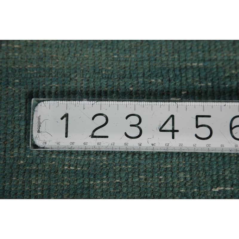 Modern Gabbeh Oriental Foyer Rug Hand-Knotted Blue Wool Carpet - 3'3" x 6'5"