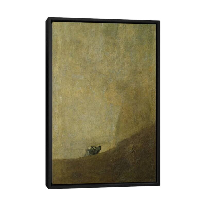 iCanvas "The Dog, 1820-23 " by Francisco Goya Framed Canvas Print - Black - 40x26