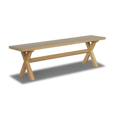 Cascais Solid Wood Bench with Trestle Base