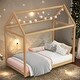 preview thumbnail 2 of 7, House-shaped Twin Size Wooden House Bed Kids Bed for Bedroom