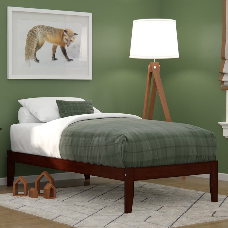 AFI Colorado Platform Bed with Charging Station - Walnut - Twin