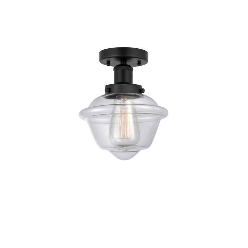 Innovations Lighting Oxford - 1 Light 7" Semi-Flush Mount - Clear/Matte Black