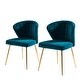preview thumbnail 22 of 75, HULALA HOME Upholstered Premium Velvet Tufted Dining Chair with Small Base Set of 2