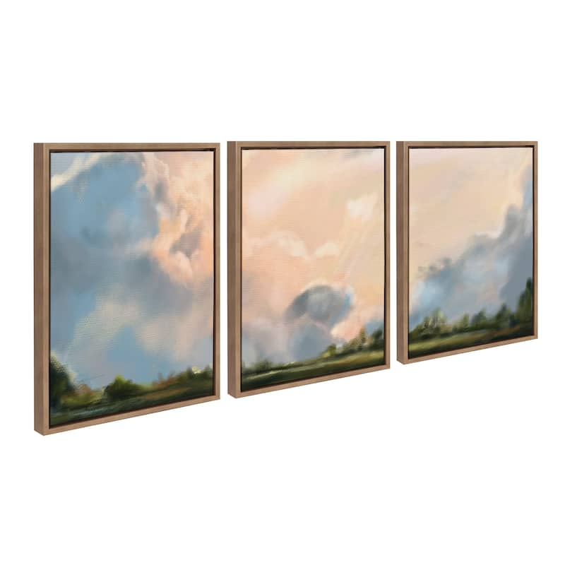 Kate and Laurel Sylvie Clouds Framed Canvas Art Set by Mary Sparrow