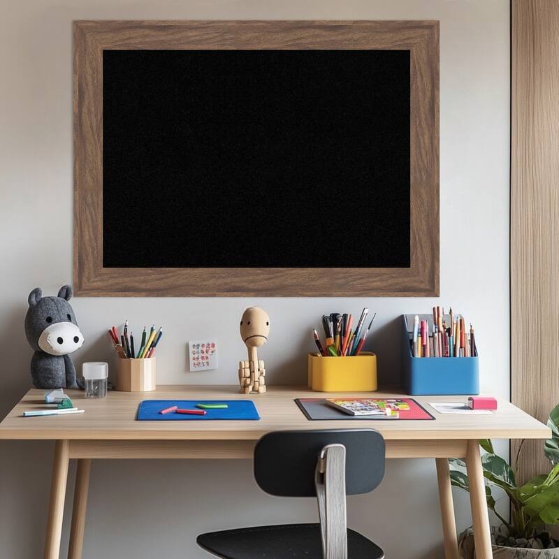 Pia Medium Brown Framed Cork Board - Bulletin Board, Organization Board, Pin Board