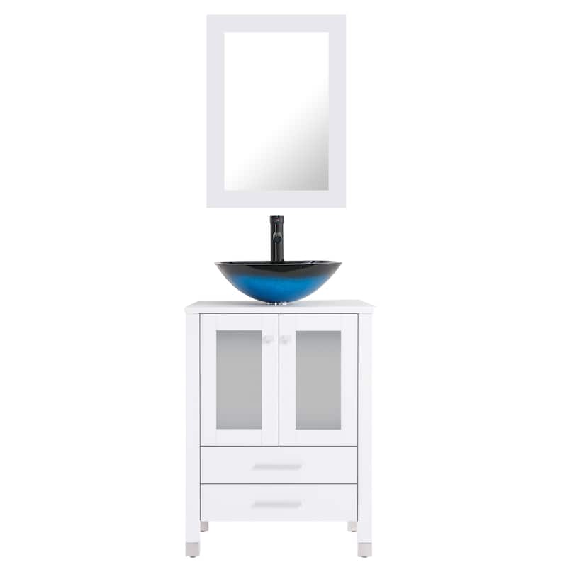 24" Bathroom Vanity with Sink Set Storage Cabinet Combo
